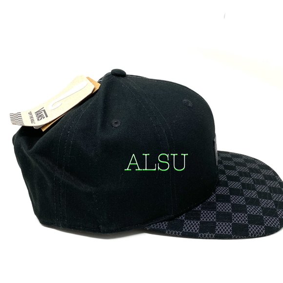 VANS Billtastic Checker Mens SnapBack Black Hat - Picture 2 of 6